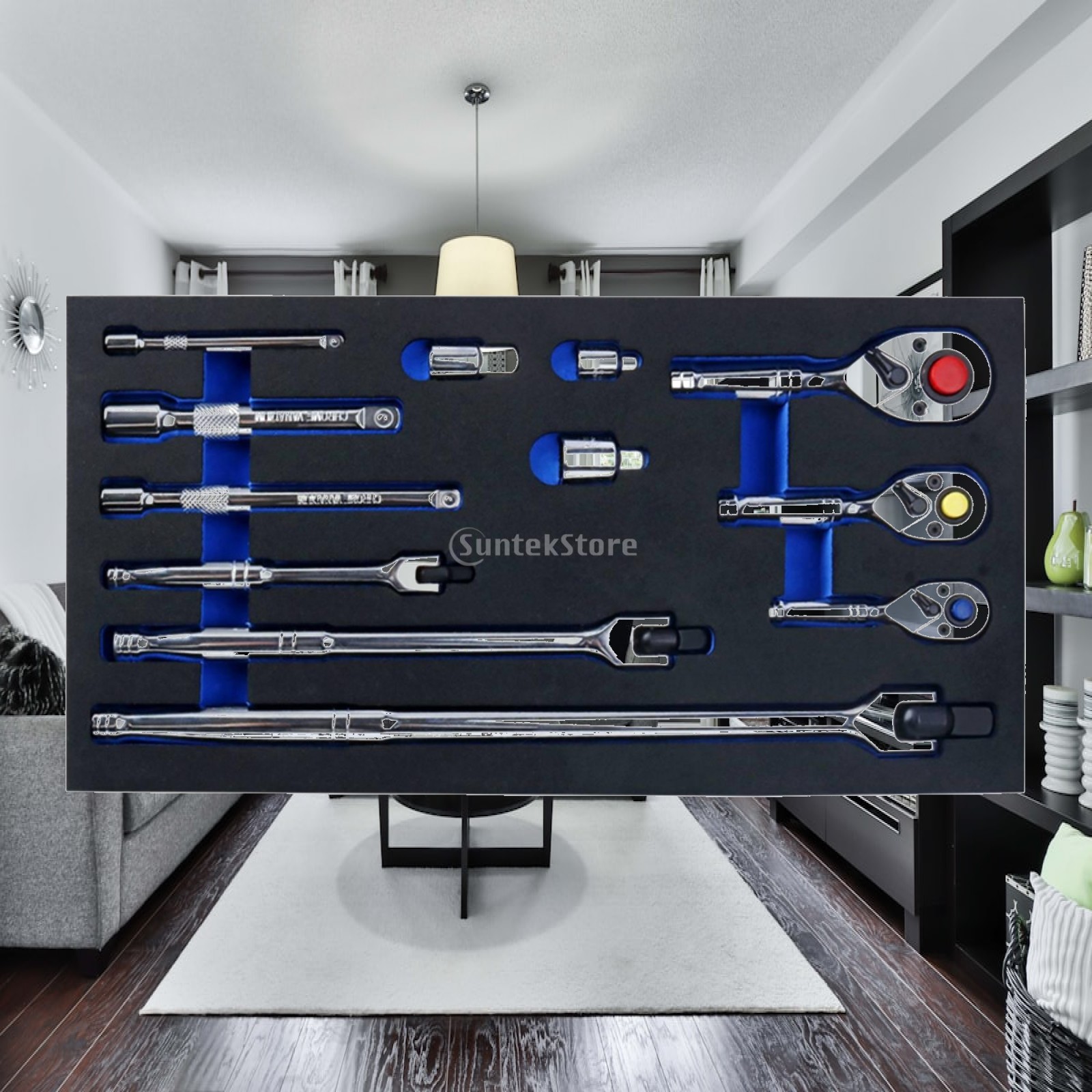 12개로 구성된 래칫 공구 세트, 연장 로드 포함, 휴 - Socket Set 리뷰 및 가격