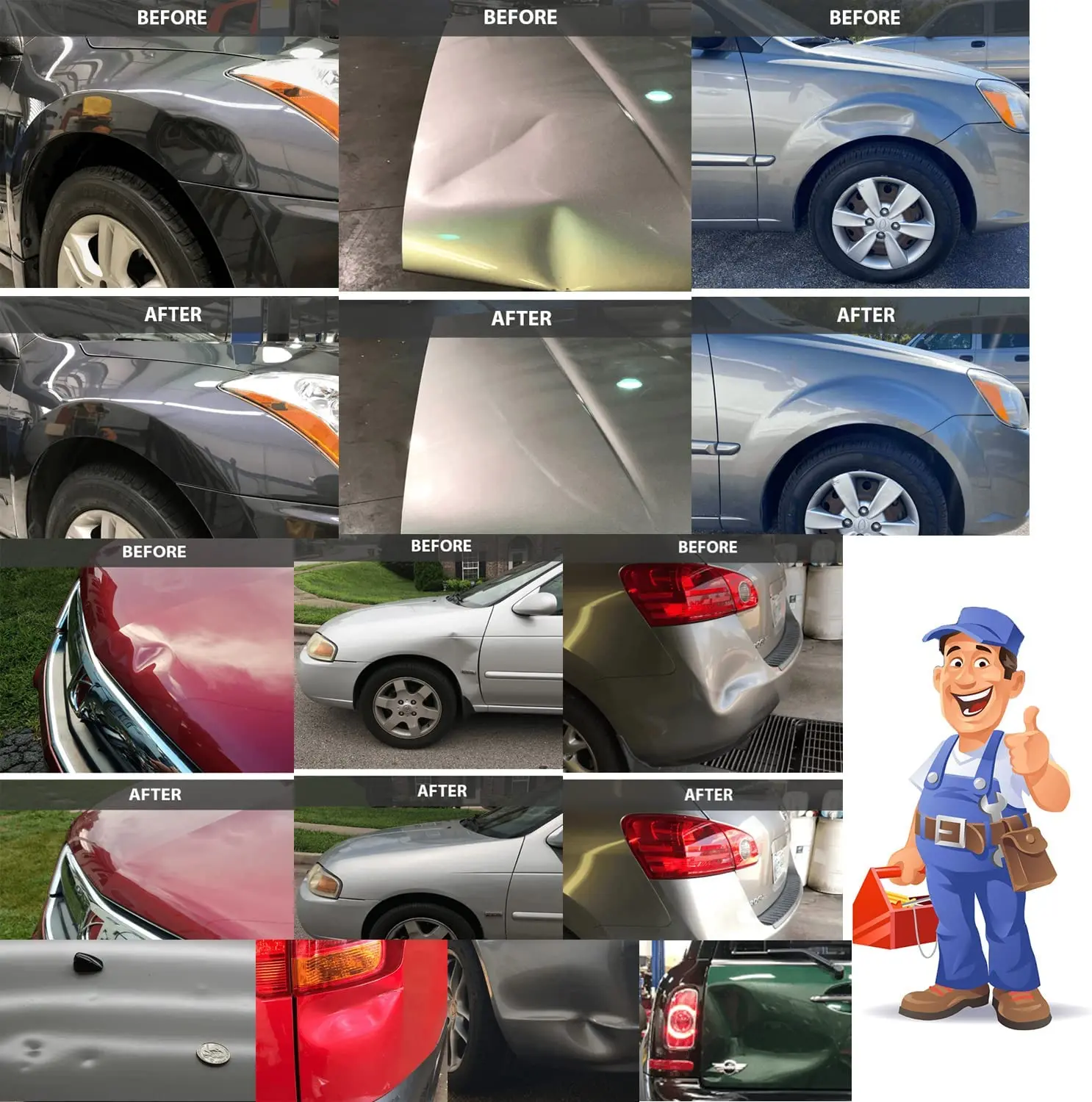 자동차 덴트 복구용 풀러, 18개의 플라스틱 접착 패드 - Car Repair Tools 리뷰 및 가격